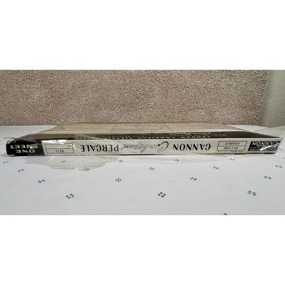 1960's Vintage Cannon Combspun Percale Double Bed Sheet Yellow Stripe RETRO‎ - Picture 11 of 12